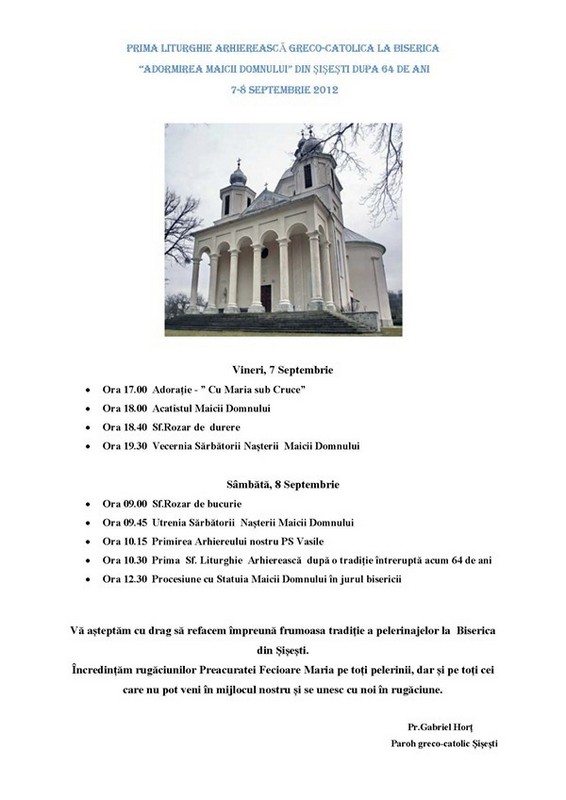 program 8 septembrie sisesti